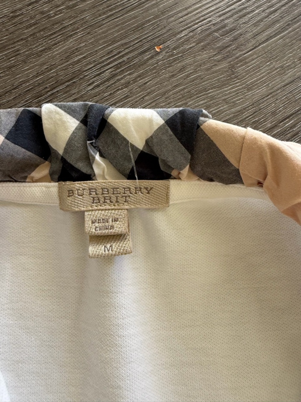 Burberry Brit White Top with Iconic Check Trim - Picture 2 of 6